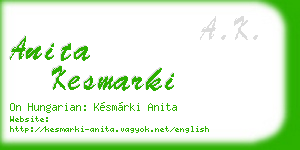 anita kesmarki business card